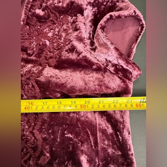 Soft Surroundings Crushed Velvet Embroidered Boho Shift Dress XL Burgundy - Picture 9 of 10